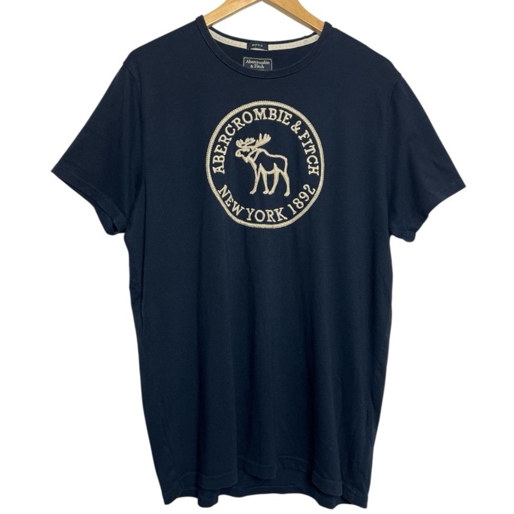 Vintage Abercrombie & Fitch Logo Navy Short Sleeve Muscle Tee X-Large